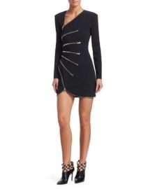 Alexander Wang Zip-Detail Long-Sleeve Mini Dress at Saks Fifth Avenue